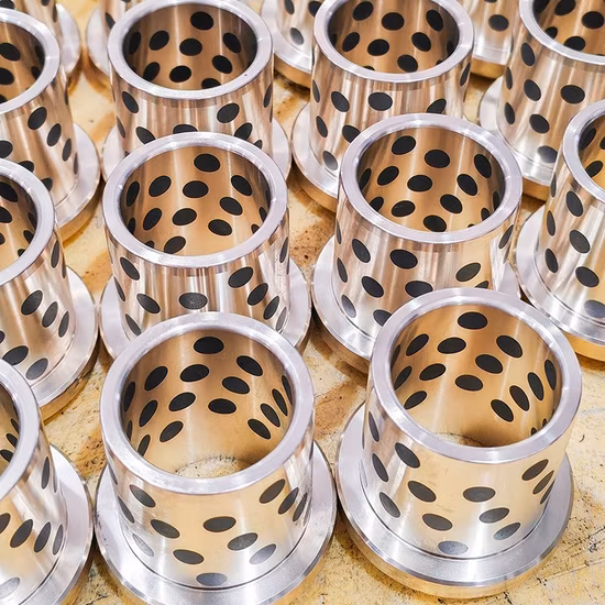 SAE841 Óleo Impregnado Latão Sinterizado Aço Inoxidável Aço Carbono Liga de Aço Bronze Grafite Rolamento Flange Bucha Espaçadora