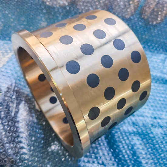 SAE841 Óleo Impregnado Latão Sinterizado Aço Inoxidável Aço Carbono Liga de Aço Bronze Grafite Rolamento Flange Bucha Espaçadora