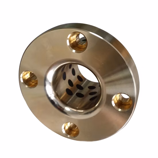 Bucha de bronze de flange com bucha de grafite bucha de rolamento personalizada