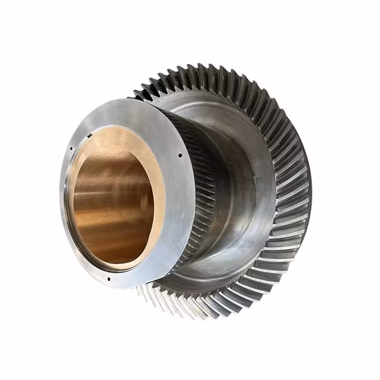 Engrenagem de transmissão de anel cônico em espiral grande de aço inoxidável Od2000 personalizado para máquina de perfuração/redutor/pilha